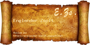 Englender Zsolt névjegykártya
